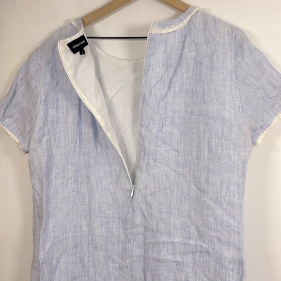 French Curve Linen Blue Dress Size L - Picture 6 of 6
